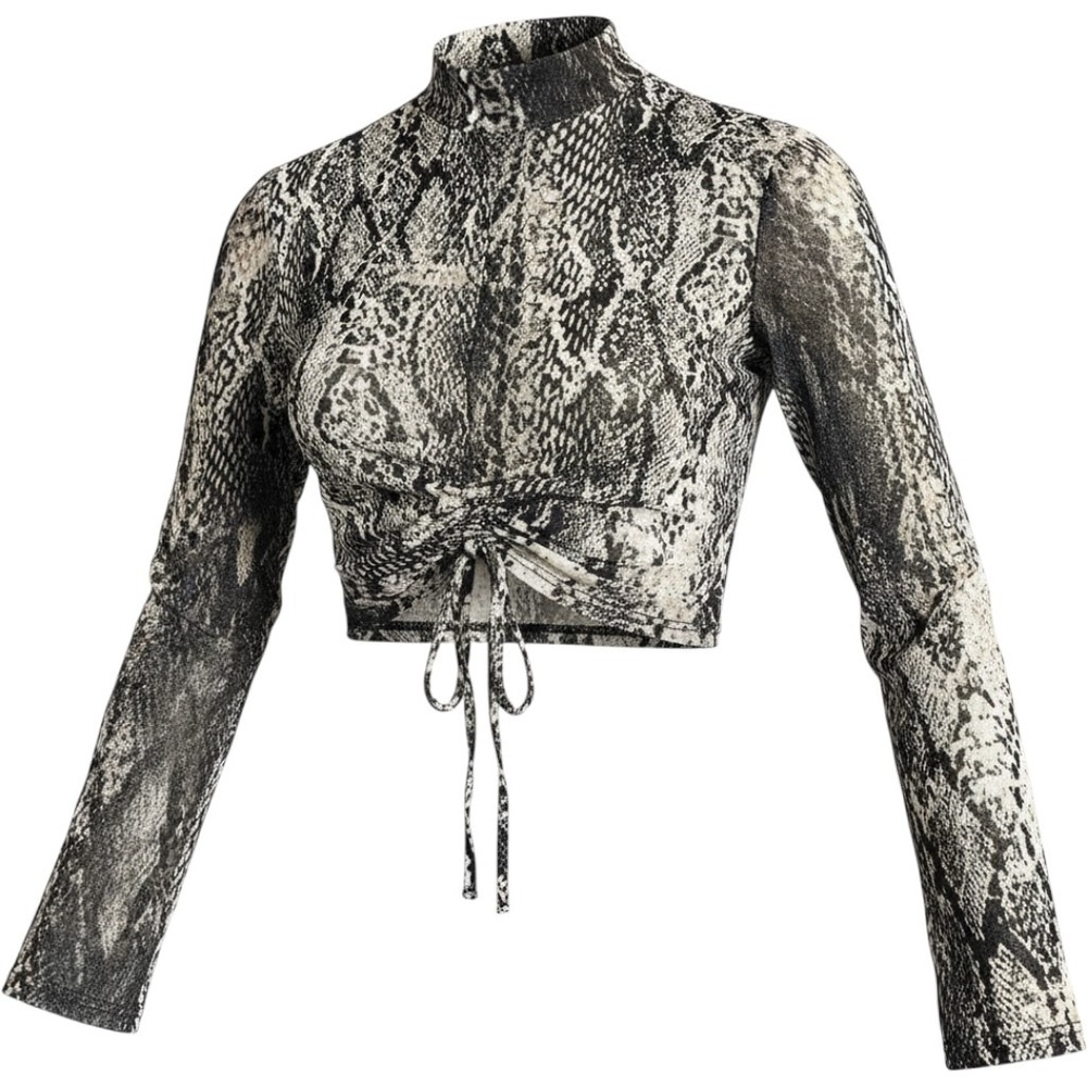 Snakeskin Whimsigoth Festival Small Sheer Cropped Punk Goth Grunge Edgy Baddie